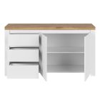 Komód 2D3S, fényes fehér/wotan tölgy, VILGO