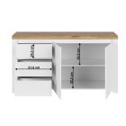 Komód 2D3S, fényes fehér/wotan tölgy, VILGO