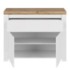 Komód 2D1S, fényes fehér/wotan tölgy, VILGO