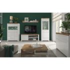 Komód 2D1S, fényes fehér/wotan tölgy, VILGO