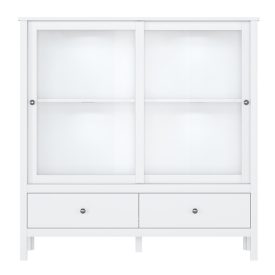 Alacsony vitrin 2W2S, fehér, OLJE