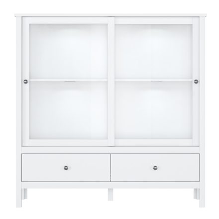 Alacsony vitrin 2W2S, fehér, OLJE
