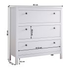 Komód 3S, fehér, OLJE