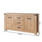 Komód 2D3S, wotan tölgy, MORATIZ