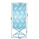 Asztali lámpa, fém/kék textil lámpaernyő, AVAM