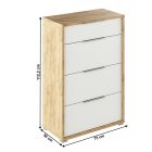 komód fiókokkal, artisan tölgy/fehér, RIOMA TYP 22
