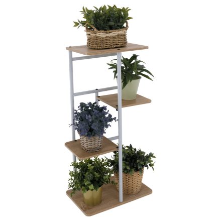 Virágállvány, fehér/sonoma tölgy, LEDOR TYP 1