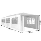 Kerti party sátor, fehér, 3x9 m, TEKNO NEW TYP 3 + 8 oldalsó résszel