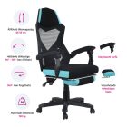 Irodai/gamer szék, fekete/neomint,  teherbírás 150 kg, JORIK NEW