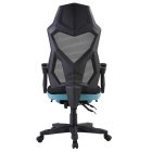 Irodai/gamer szék, fekete/neomint,  teherbírás 150 kg, JORIK NEW