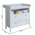 Komód pelenkázóasztallal 2S, fehér, OLJE