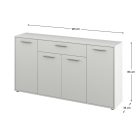 Komód, fehér, LUNIA