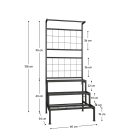 Fém virágállvány, fekete, BALKO