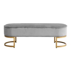   Dizájnos pad, szürke Velvet szövet/gold króm-arany, MIRILA NEW