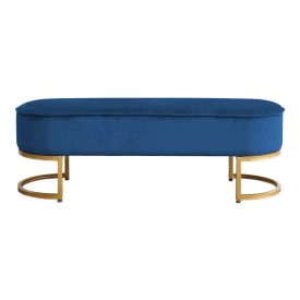   Dizájnos pad, kék Velvet szövet/gold króm-arany, MIRILA NEW
