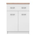 Komód 2D1S/60, fehér/sonoma tölgy, TOPTY TYP 41