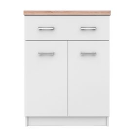 Komód 2D1S/60, fehér/sonoma tölgy, TOPTY TYP 41
