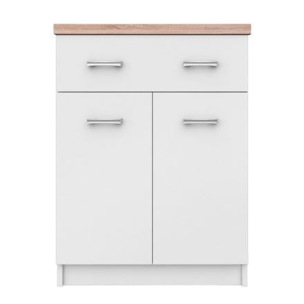 Komód 2D1S/60, fehér/sonoma tölgy, TOPTY TYP 41