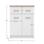 Komód 2D1S/60, fehér/sonoma tölgy, TOPTY TYP 41