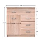 Komód 1D4S, sonoma tölgy, TOPTY TYP 20