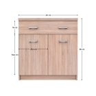 Komód 2D1S/60, sonoma tölgy, TOPTY TYP 42