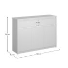 Komód 3D2S, fehér, ERODIN