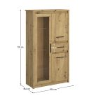 Alacsony vitrin 2D1W1S, artisan tölgy, AIRON