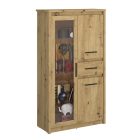 Alacsony vitrin 2D1W1S, artisan tölgy, AIRON