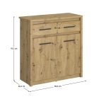 Komód 2D1S, artisan tölgy, AIRON