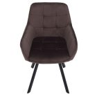 Design fotel, szürkésbarna Velvet/fekete, PETIN