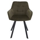 Design fotel, zöld Velvet/fekete, PETIN