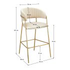 Design bárszék, bézs Velvet szövet/gold króm arany, DASMIN TYP 2