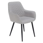 Design fotel, világosszürke/fekete, OSKOR