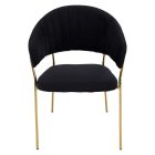 Design étkezőszék, fekete Velvet szövet/gold króm arany, DASMIN TYP 1