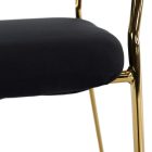 Design étkezőszék, fekete Velvet szövet/gold króm arany, DASMIN TYP 1