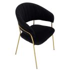 Design étkezőszék, fekete Velvet szövet/gold króm arany, DASMIN TYP 1
