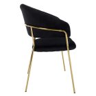 Design étkezőszék, fekete Velvet szövet/gold króm arany, DASMIN TYP 1