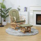 Hintaszék lábtartóval, természetes/zöld, DALBERT