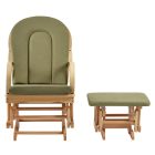 Hintaszék lábtartóval, természetes/zöld, DALBERT