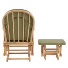 Hintaszék lábtartóval, természetes/zöld, DALBERT