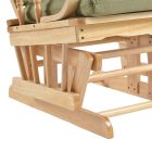 Hintaszék lábtartóval, természetes/zöld, DALBERT