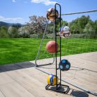 Labdatartó állvány, fekete, fém, LOBY