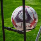 Labdatartó állvány, fekete, fém, LOBY