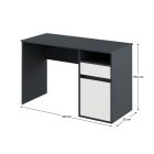 PC asztal, grafit/fehér, BILI NEW