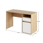 PC asztal, sonoma tölgy/fehér, BILI NEW