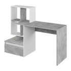 Számítógépasztal, beton/fehér, NEREO NEW