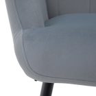 Fotel lábtartóval, szürke Velvet szövet/fekete, HABEN