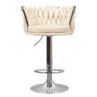 Design bárszék, bézs Velvet szövet/króm, BRIN