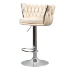 Design bárszék, bézs Velvet szövet/króm, BRIN