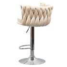 Design bárszék, bézs Velvet szövet/króm, BRIN